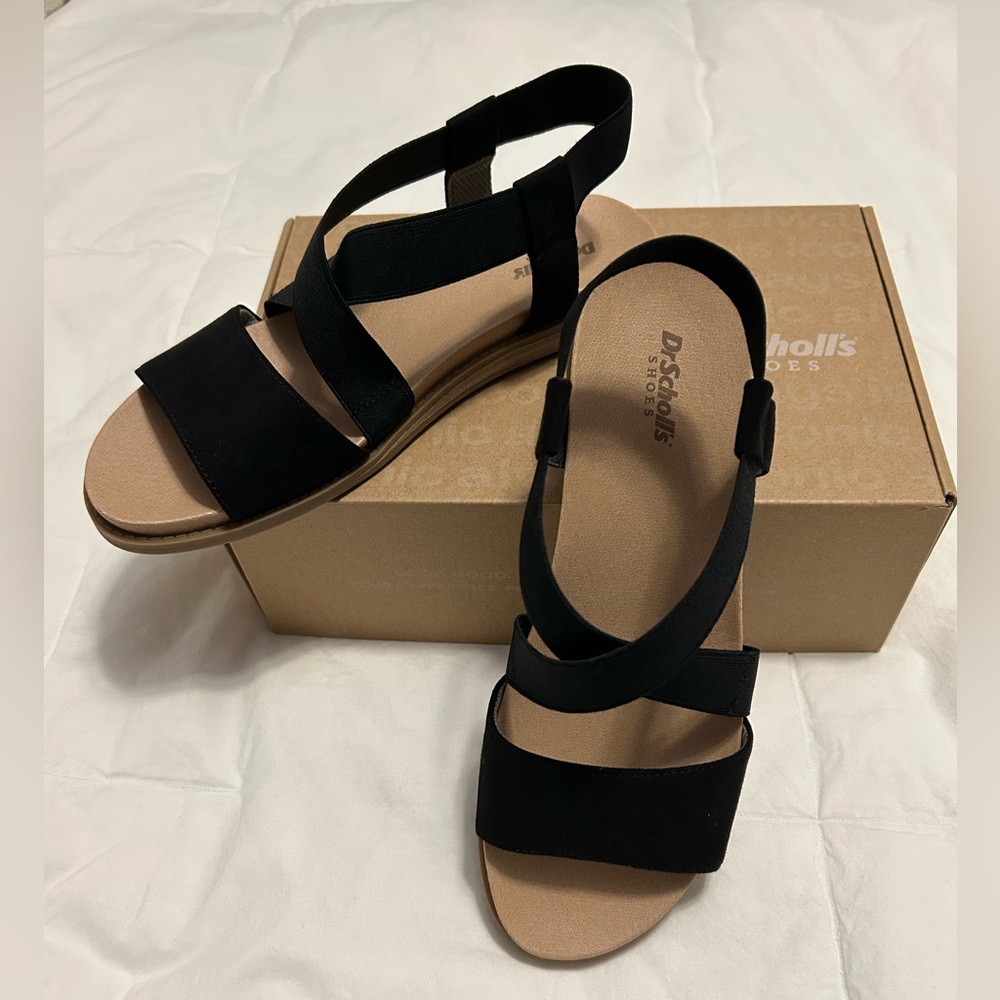 Dr. Scholl's Women's “Kava” Black Sandals, Size 8.
